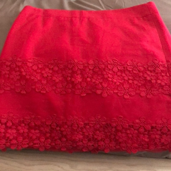 🚫Sold on eBay🚫 J. Crew Red Lace Mini Skirt - Picture 3 of 5